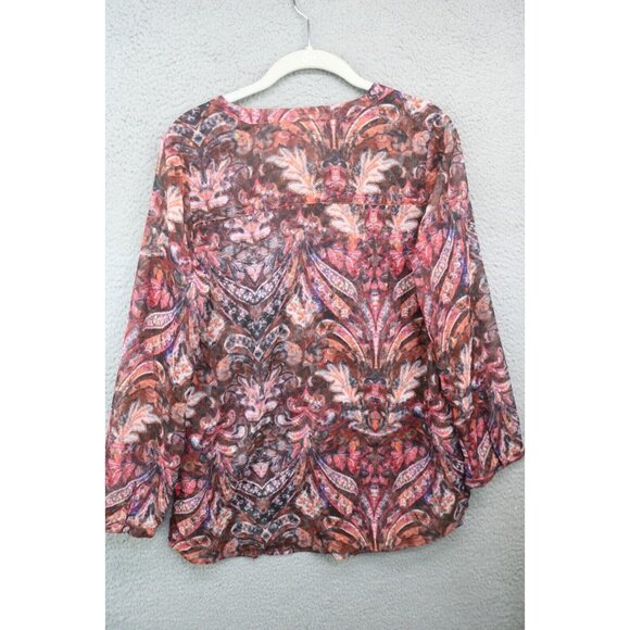 Soft Surroundings Sheer Metallic Button Up Tunic Top-Size XS - Picture 8 of 10